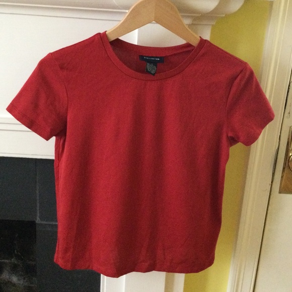 Vintage The Limited Short Sleeves Crew Neck Top Red w/ Sheen - Sz Small - Picture 1 of 11